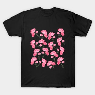 Pink Watercolor Floral Pattern T-Shirt